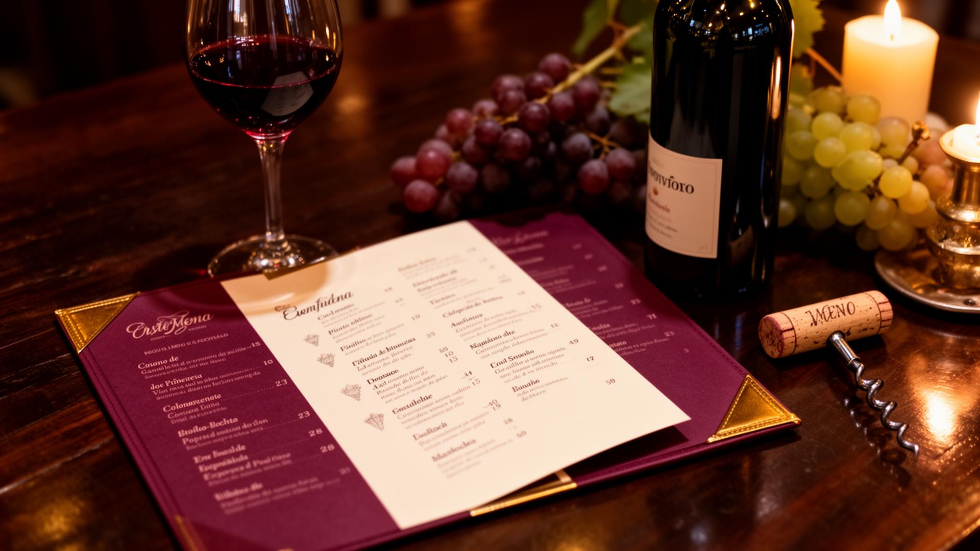 Carta de vinos de Punto de Uva